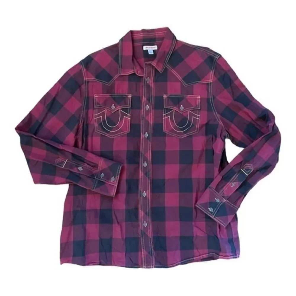 ▶️ True Religion ◀️ Plaid Button Down Shirt